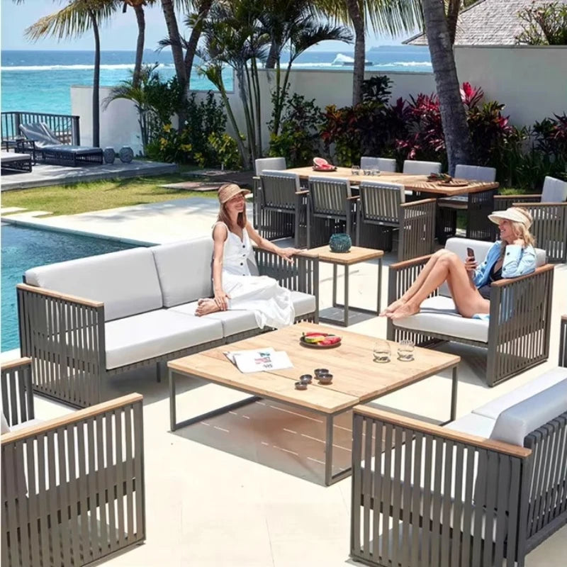 Factory Wholesale Aluminum Outdoor Beach Waterproof Sofa Garden Sectional Furniture Set Garden Outdoor Furniture Set