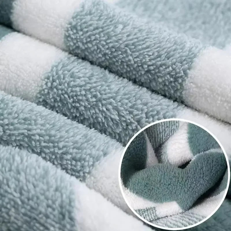6 Pcs Striped Quick-Dry Absorbent Towel Set - 2 Bath Towels 2 Face Towels 2 Washcloths, Soft Bathroom Linens for Home Hotel, Bul