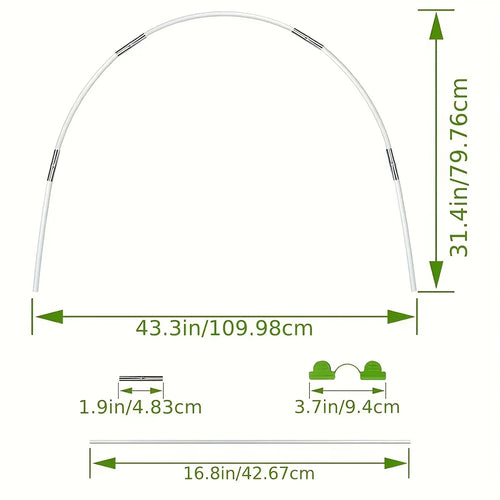 25/50Pcs, Greenhouse Arch Frame, Suitable for Homemade or Widened Plant Tunnels, Rust-Colored Fiberglass Support Arch Frame, Sui
