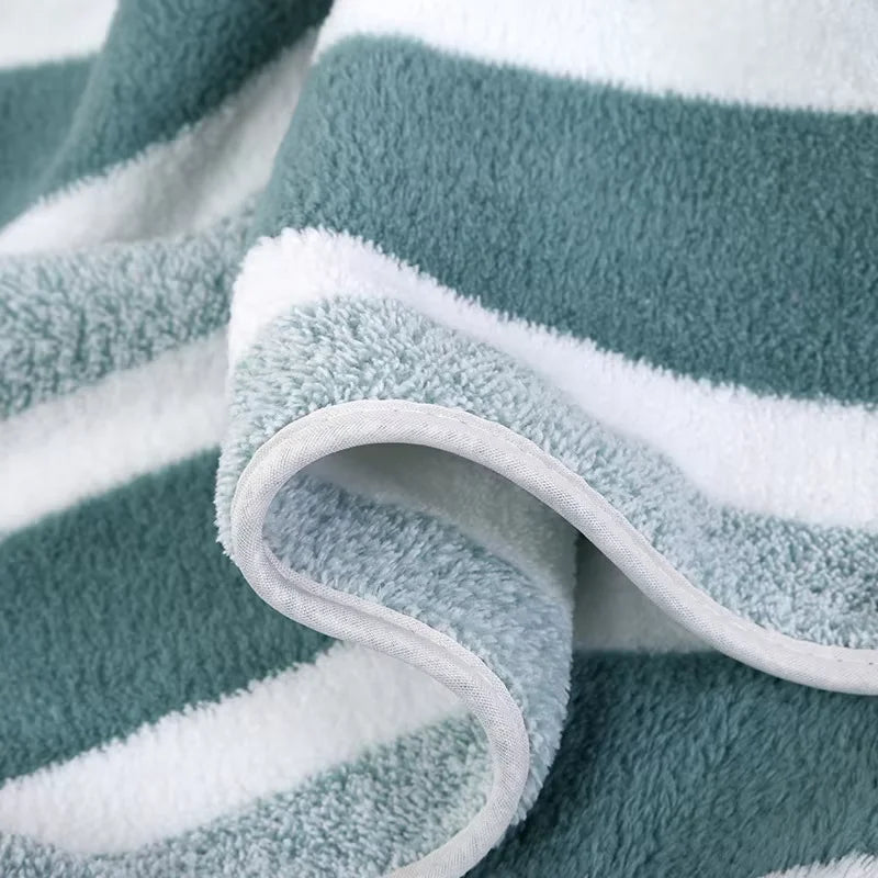 6 Pcs Striped Quick-Dry Absorbent Towel Set - 2 Bath Towels 2 Face Towels 2 Washcloths, Soft Bathroom Linens for Home Hotel, Bul