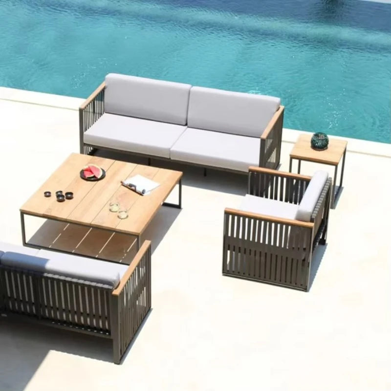 Factory Wholesale Aluminum Outdoor Beach Waterproof Sofa Garden Sectional Furniture Set Garden Outdoor Furniture Set